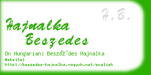 hajnalka beszedes business card